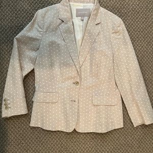 Banana republic polka dot cream blazer size 8